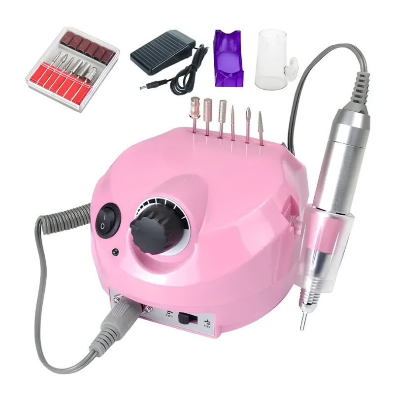 Torno Para Uñas De Mano Profesional Manicura Pedicura + Kit OM DM-205