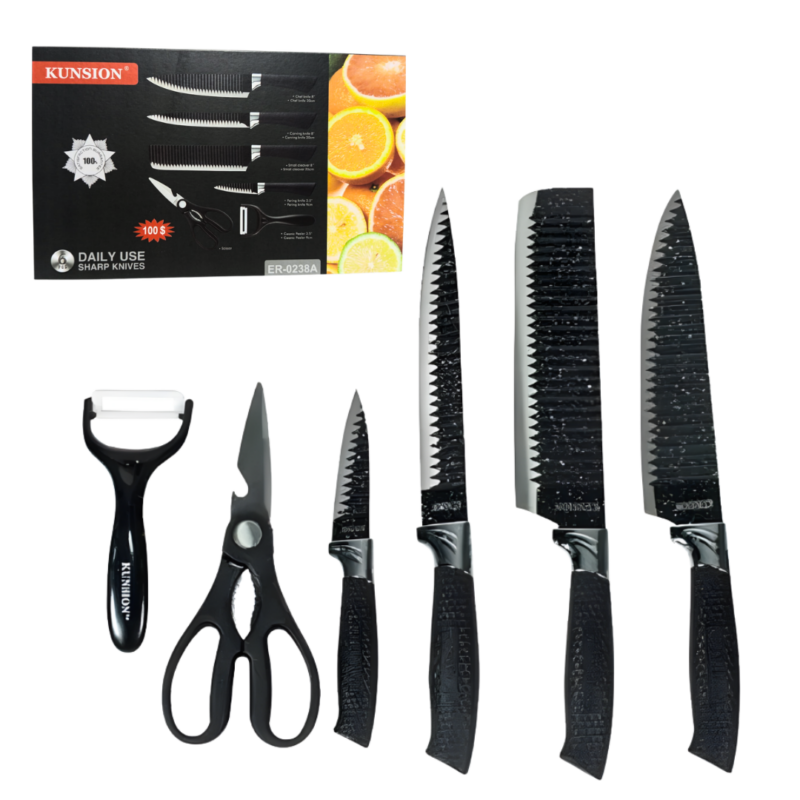 Set De Cuchillos X6pcs  Kunsion Er-0238a