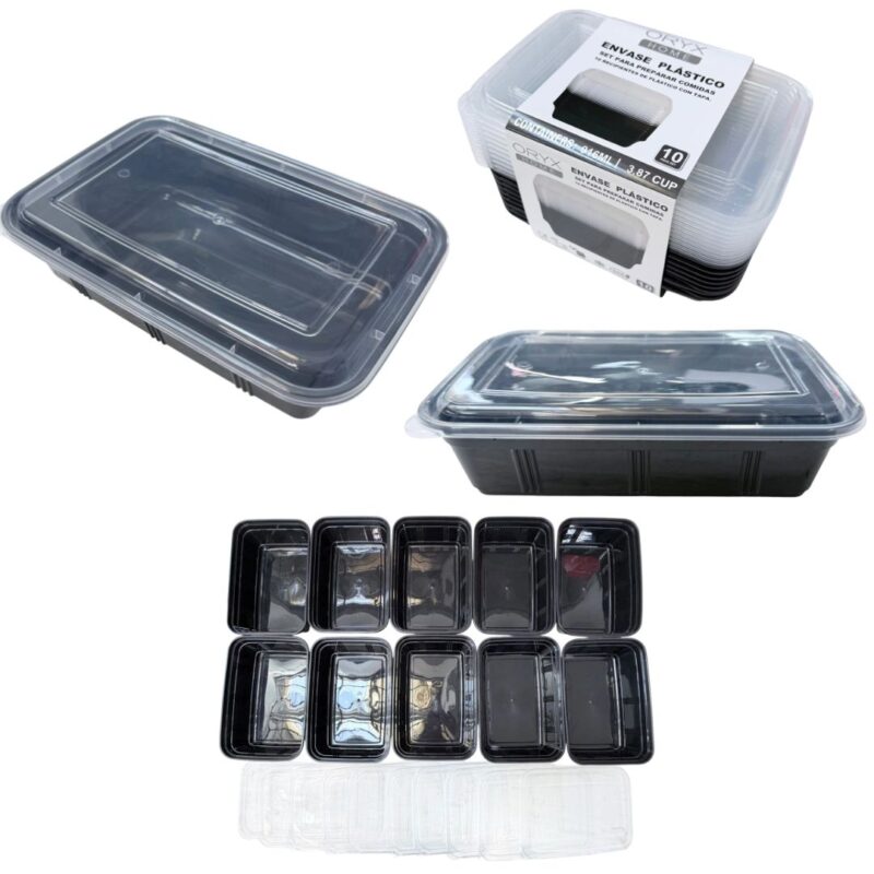 Set De 10 Recipientes Oryx Plastico Hermeti Rh-201